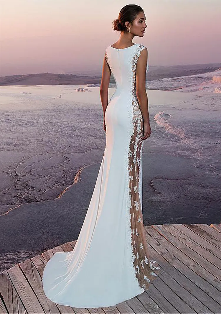 Elegant Evening Dress White Long Prom Gown Sexy Lace Appliques Bandage Dress Custom Made Mermaid Women Formal Party Dresses2564