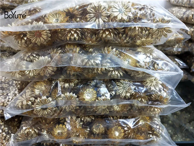 BoYuTe – capuchons de perles de fleurs en filigrane, 50 pièces, métal entier, estampage en laiton, 17MM, bricolage, accessoires de bijoux faits à la main, Parts272D