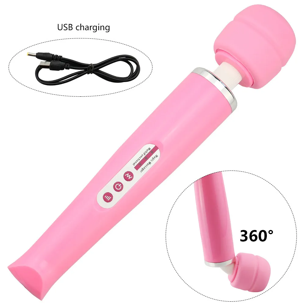 Potenti vibratori clitoridi orali le donne Carica USB AV Magic Wand Vibratore Massaggiatore Giocattoli adulti del sesso donna Masturbatore Sex Shop Y23997699