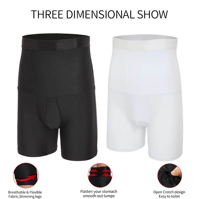 Hommes corps Shaper Compression Shorts taille formateur ventre contrôle minceur Shapewear modélisation ceinture Anti frottement caleçon boxeur