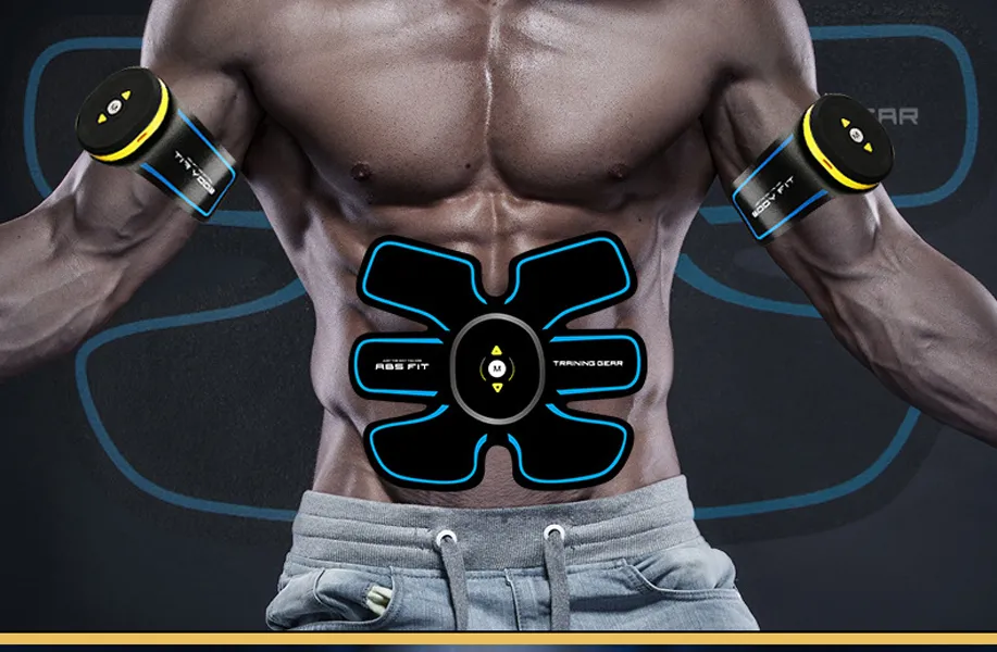 Stimulateur d'abdominaux et de bras Appareil d'entraînement musculaire abdominal pour l'entraînement physique Gym à domicile Massage des bras et des jambes avec chargement USB Cab275R