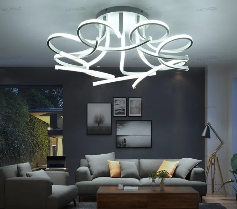 새로운 디자인 아크릴 로터스 LED 천장 조명 거실 연구실 침실 램프 플라 폰드 avize 실내 천장 램프 LLFA297Y