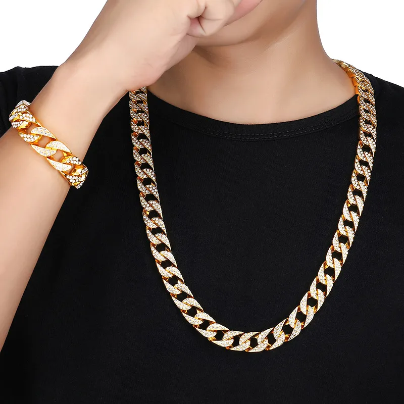 Bracelet en argent glacé pour hommes, chaîne cubaine Miami, Hip Hop, bijoux à la mode, 306O