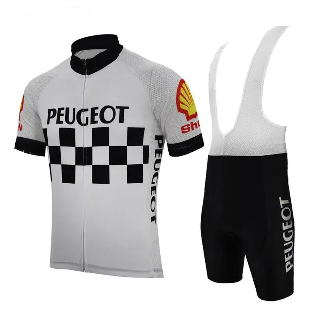 Molteni Peugeot NOVO Homem Branco Amarelo Conjunto Camisa de Ciclismo Vintage Manga Curta Roupas de Ciclismo Roupas de Equitação Terno Desgaste de Bicicleta Shor294n