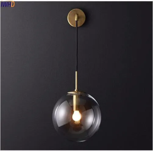 Nordic Modern LED Wall Lamp Glass Ball Bad Bady Mirror Bredvid American Retro Wall Light Sconce Wandlamp Aplique Murale251m