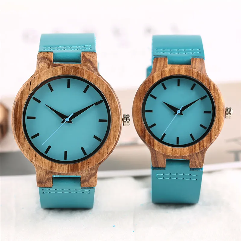 رويال رويال بلو وود ووتش أعلى ساعة الكوارتز wristwatch 100 ٪ Natural Bamboo Clock الفرقة الجلدية غير الرسمية هدايا عيد الحب يوم ME280B