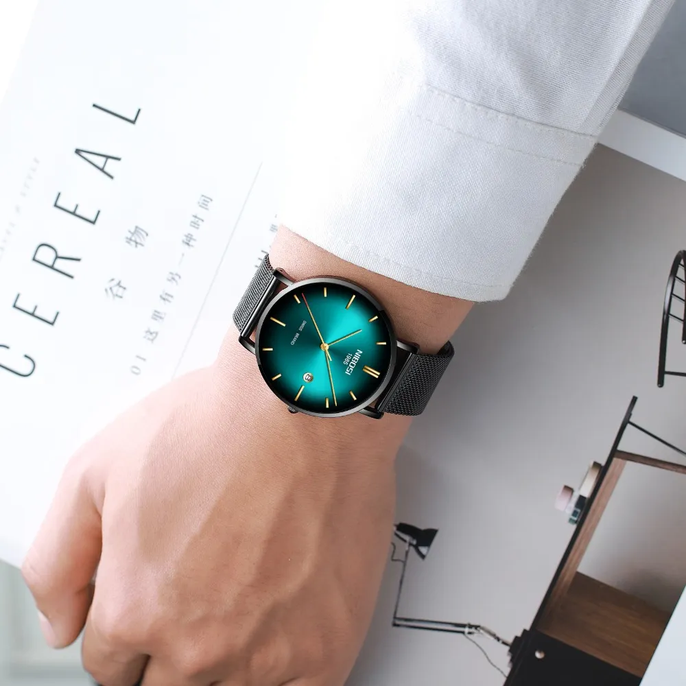 NIBOSI Titta på män Chronograph Wrist Watch Waterproof Date Creative Luxury Brand Swiss Relogio Masculino Male Genève Quartz Clock302b