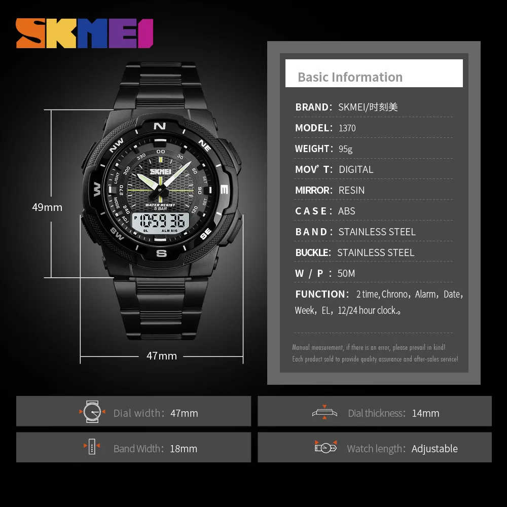 Skmei Watch Men Fashion Sport Quartz Uhr Herren Uhren Top -Marke Luxus Full Steel Business Water of Watch Uhr Relogio Maskulino185L