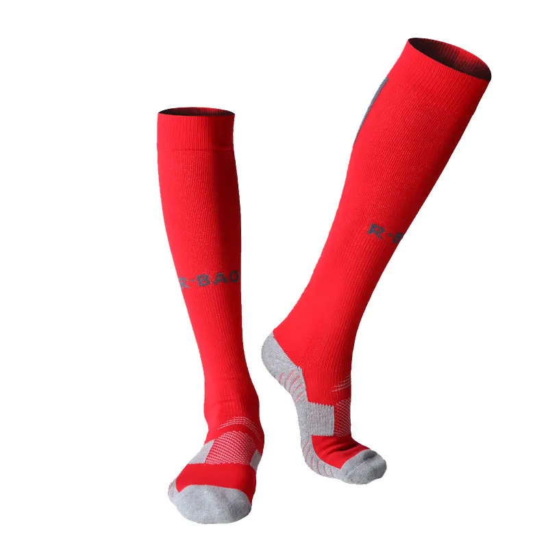 Bomull Long Soccer Socks Sports Team Compression Socks Knee High Football Socks Handduk Botten för unisex vuxen ungdomstopp