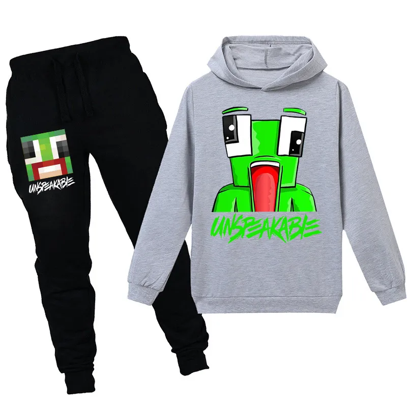 Teenmiro Cartoon Sport à manches longues pour enfants Spring Boys Hooded Sweatshirt Girls Clothes SetSe