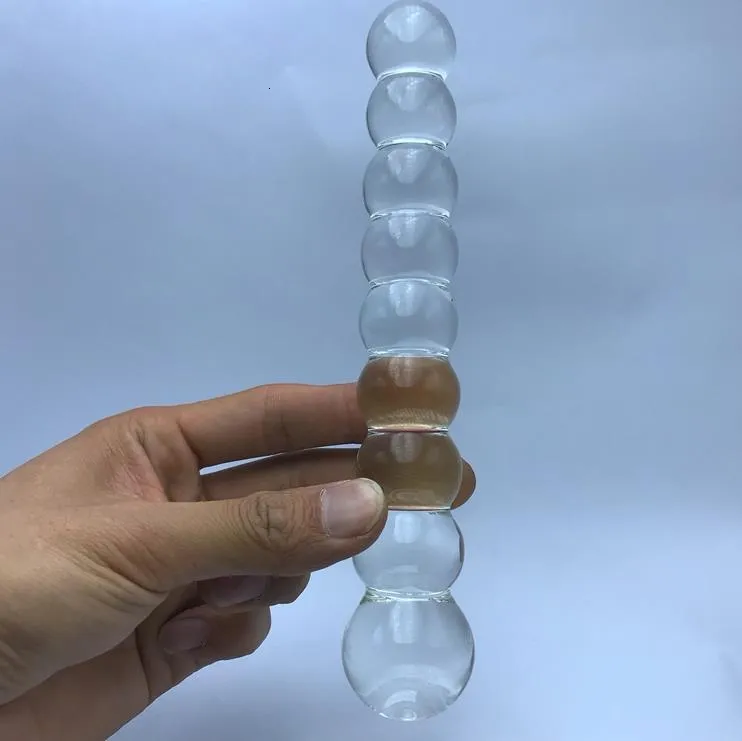 Pyrex Glass 9 Perles Anales Plug Anal Grosse Boule Grand Gode En Cristal Pénis Bite Artificielle Gay Masturber Adulte Sex Toy Pour Femmes Hommes S2061538