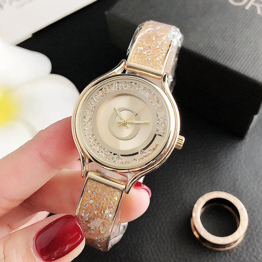 Fashion Brand Watches for Women Girls crystal bracelet style steel metal band Quartz wrist Watch P74