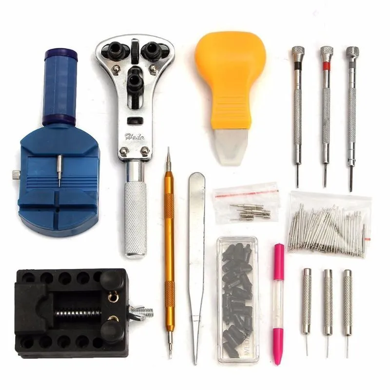 144 pièces ensemble d'outils de montre professionnels pour ouvre-boîtier outils de réparation horloge gereedschapset hand-tools243R