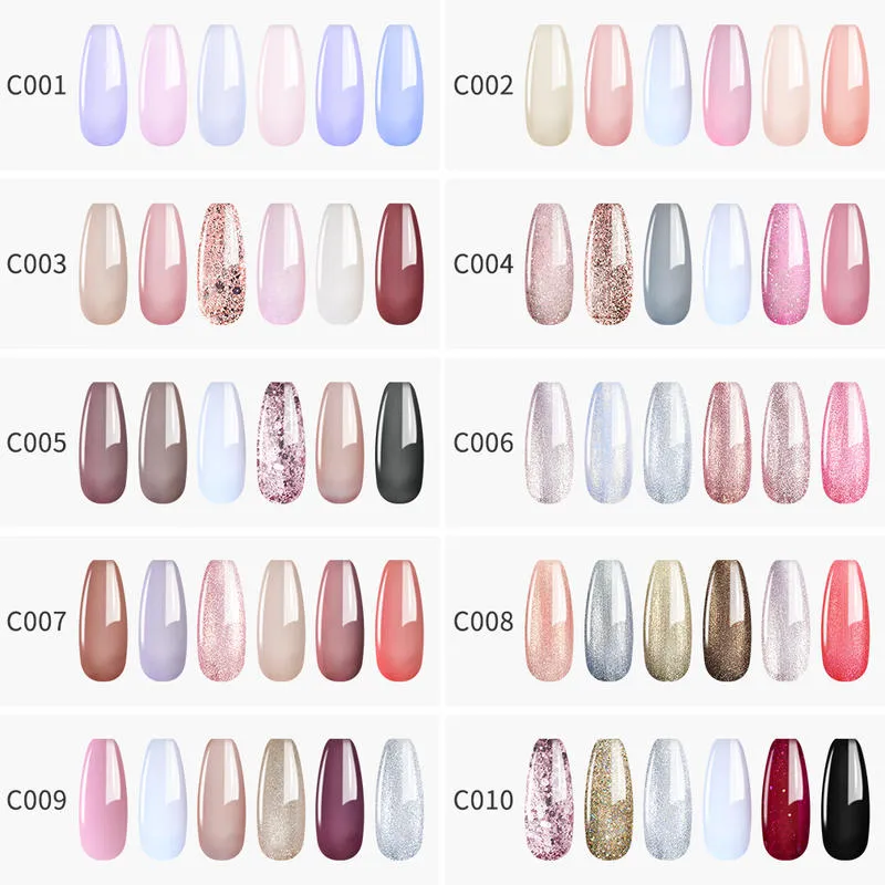 ELITE99 6 PITSLOT GEL PLAIN POLISL SET VERNIS SEMI PURENESS PURE COLL UV NAILS GEL POLISS SOAK OFF NAIL ART7683755