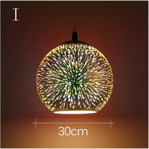 Moderne 3D kleurrijke Noordse sterrenhemel Hanging Glass Shade Hanglamplampen E27 LED voor keukenrestaurant Woonkamer1963