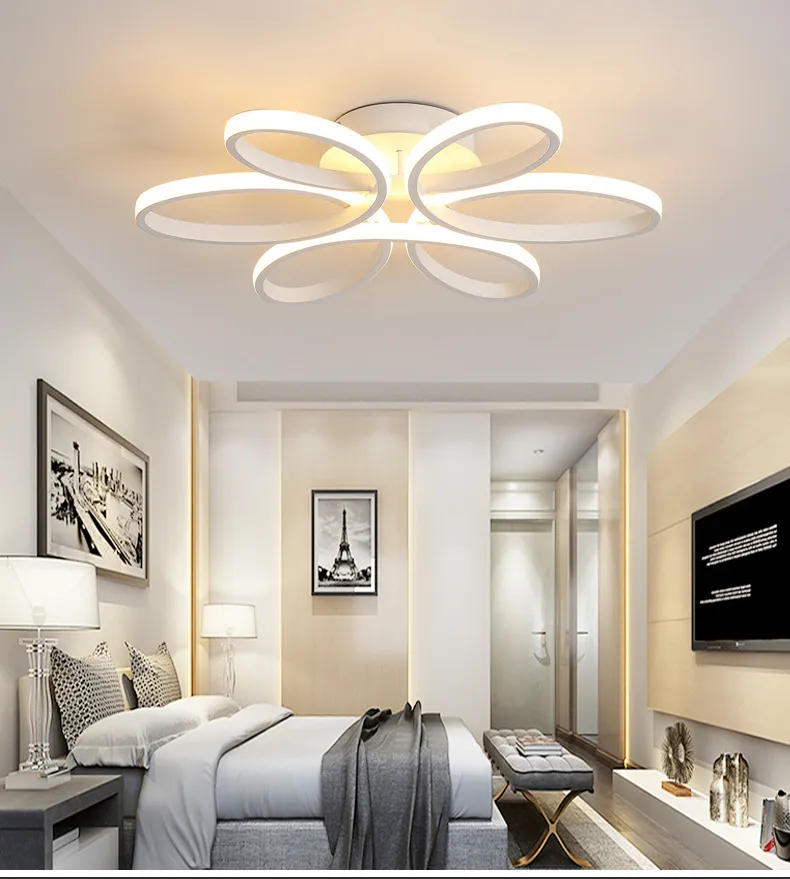 Lampade a sospensione Minimalismo lampadario in alluminio moderno fiore lampada da soffitto a led soggiorno studio camera da letto255A