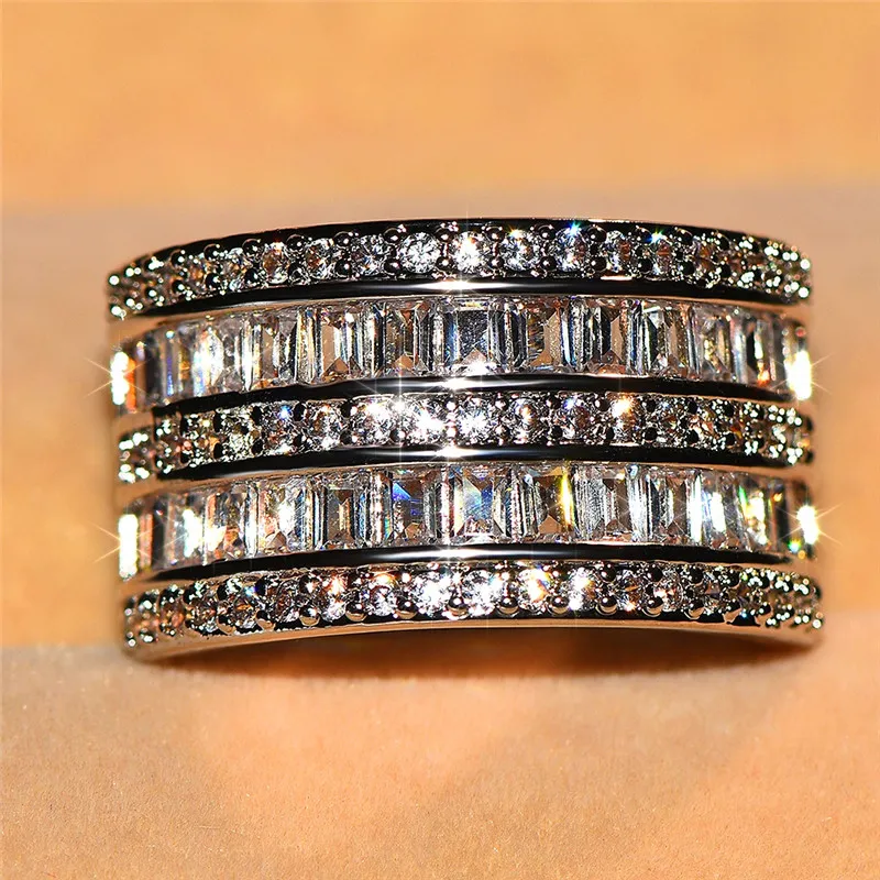 Vitoria Wieck luksusowa biżuteria 925 srebrna srebrna księżniczka cięta biała topaz cz diamond wieczność kobiet
