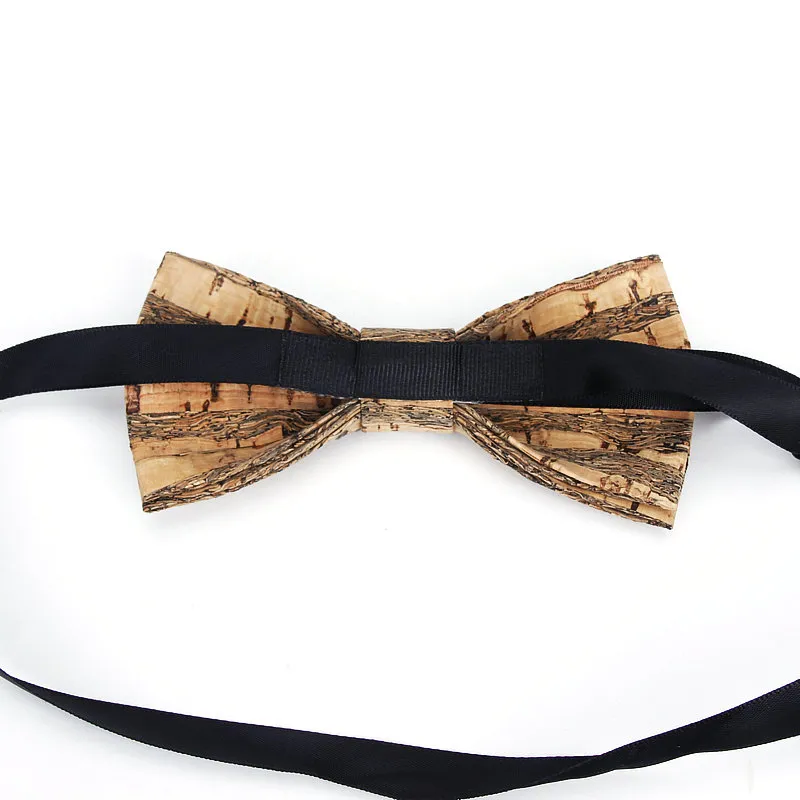 Совершенно новый мужской галстук-бабочка из пробкового дерева, деревянные полосатые галстуки-бабочки ручной работы, клетчатый галстук-бабочка для мужчин, аксессуары для свадебной вечеринки, Neckwear264P