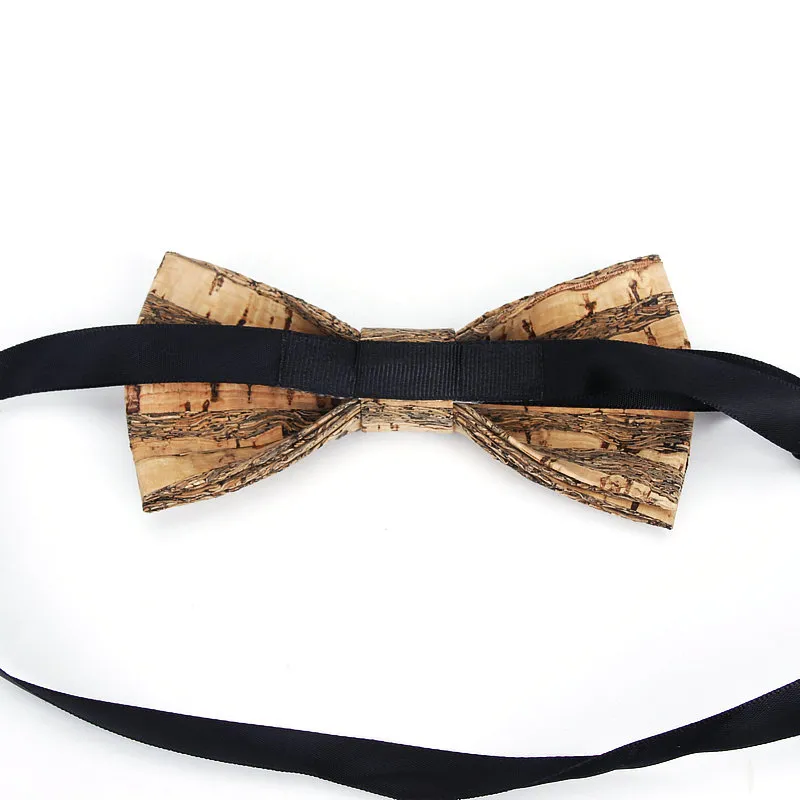 Zupełnie nowy Cork Wood Men's Mat Towić drewniany pasek kręgowe krawaty ręcznie robione w kratę bowtie dla mężczyzn akcesoria na przyjęcie weselne.