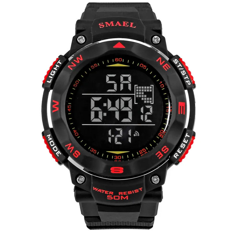 CWP Smael Watches 50m防水スポーツカジュアルエレクトロニクス腕時計1235ダイブスイミングウォッチLEDクロックデジタル286z