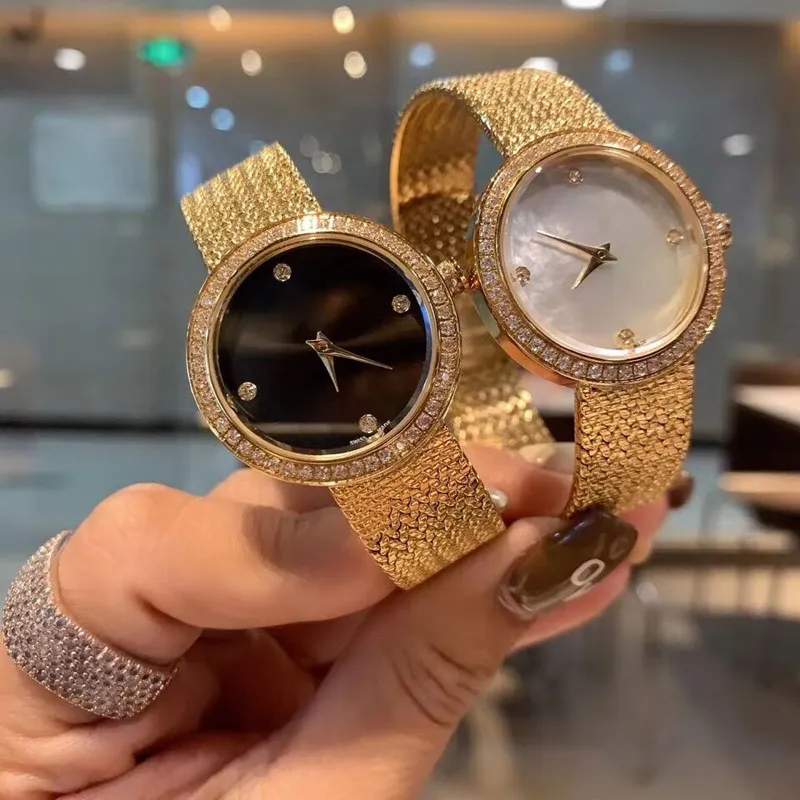 Masowe Women Watches Danies Designer Watch Luksus Diamond Quartz Japan Ruch Gold RandWatches Prezenty Montre de Luxe femme279b