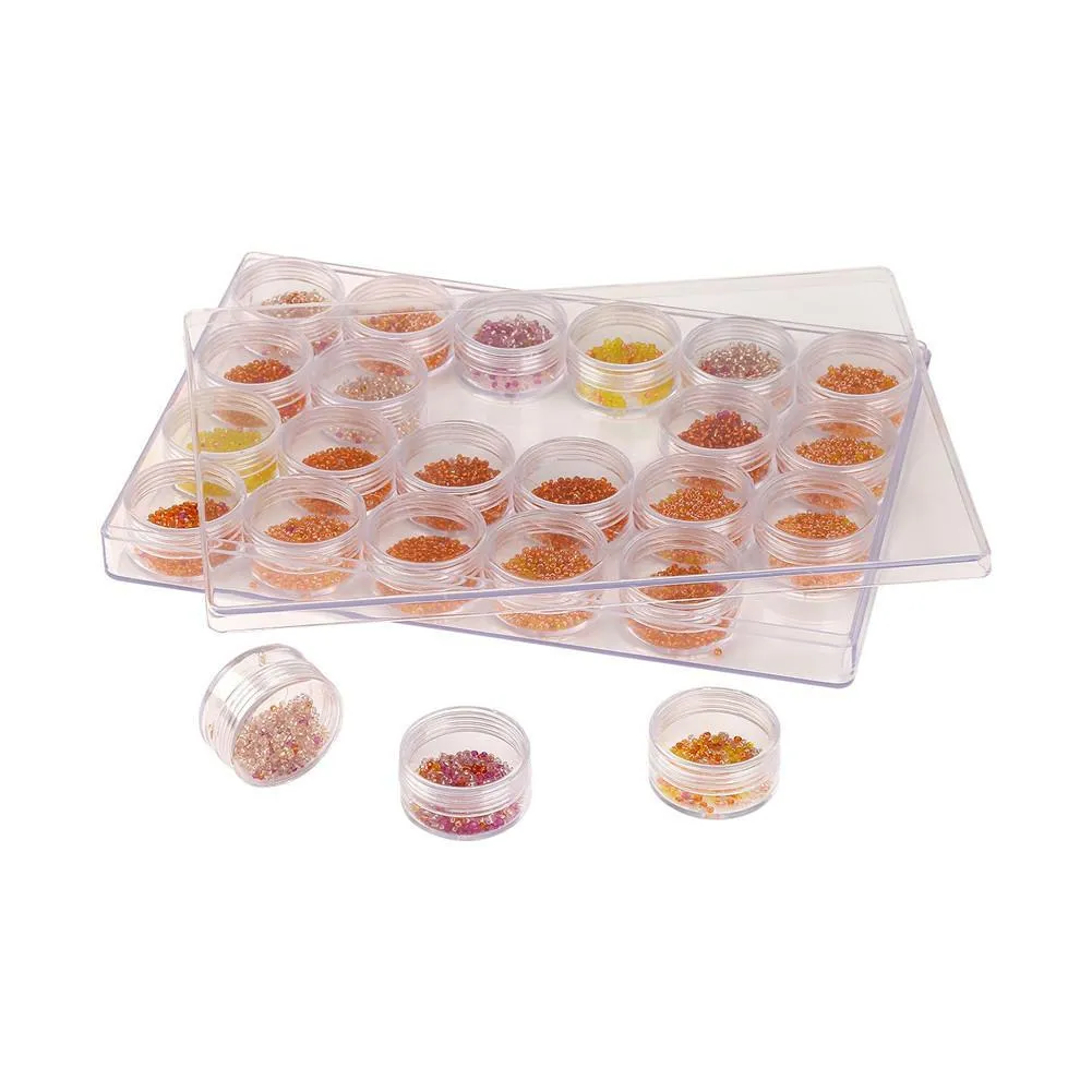 Conjunto de recipientes de armazenamento de contas de plástico transparente caixa de acessórios de pintura de diamante garrafas transparentes com tampa para unhas de diamante DIY T2001047566603