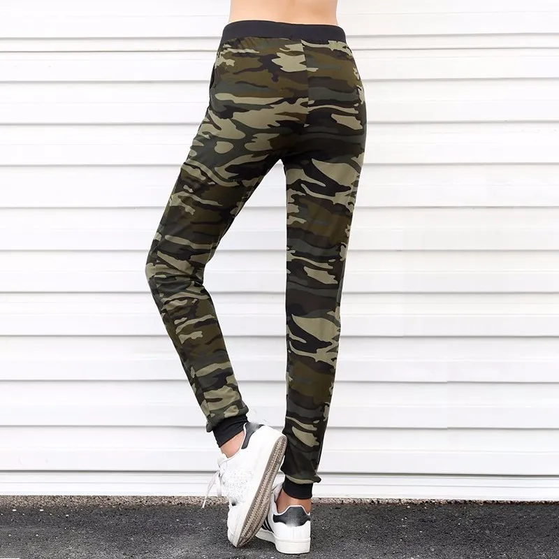 Aosheng 2019 New Camouflage Joggers Kobiety Spodnie dresowe Harem Camo Spodnie Sznurek Pantalones Femme Mujer Loose Calca Kobieta MX190716