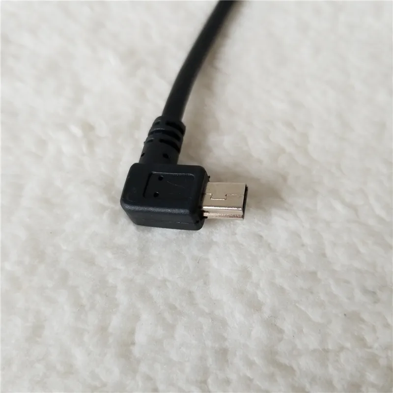 90 graden haakse USB 2.0 A mannelijk naar rechts Mini USB B mannelijk datastroomkabelsnoer 25 cm