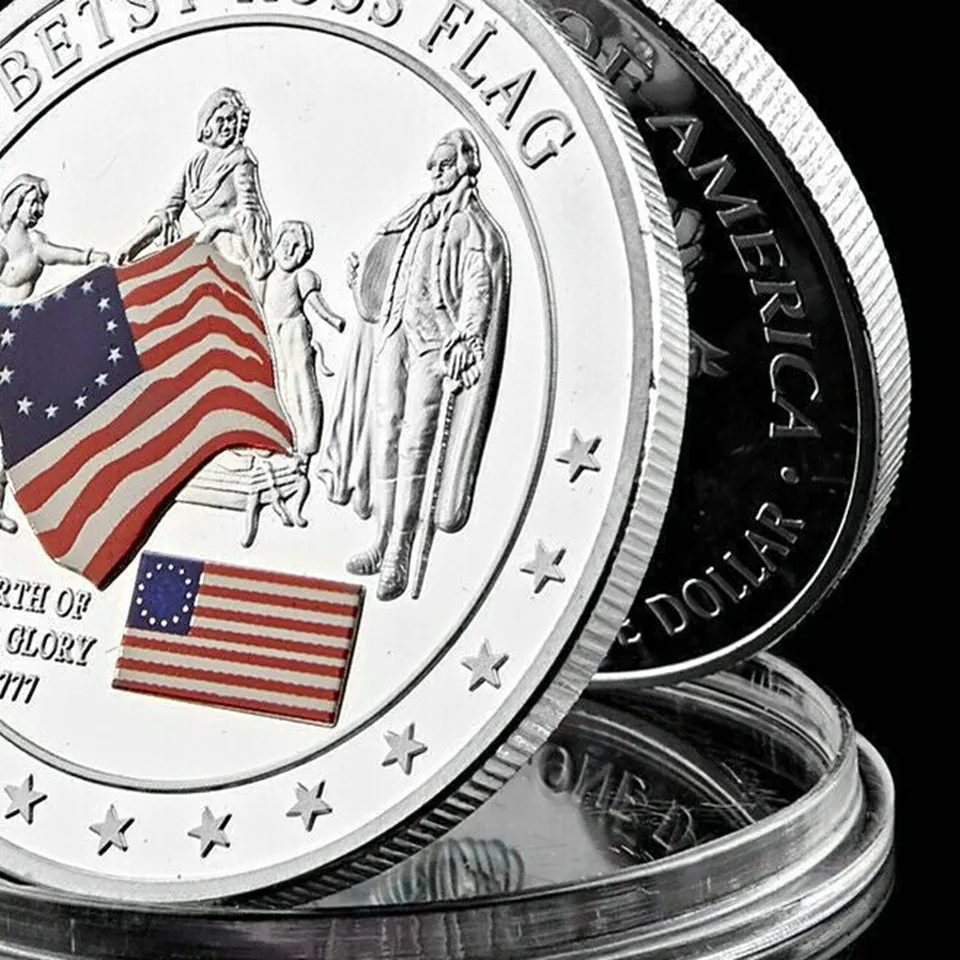 10 шт., лот 1777, Бетси Росс, флаг США, монета, ремесло, коллекция копий значков «История славы» 8628718