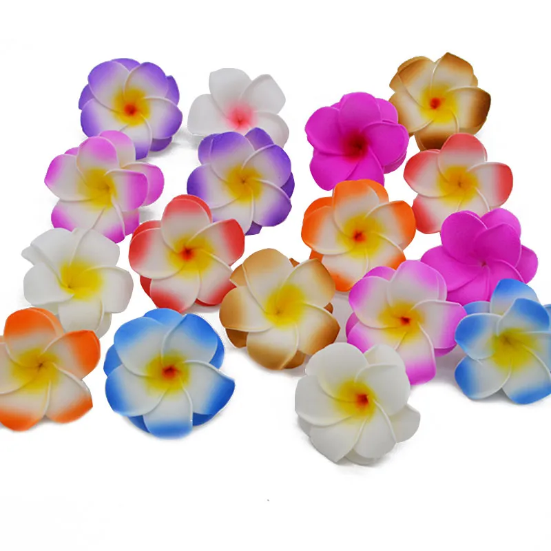 30 pièces 5-9cm Plumeria artificielle hawaïenne PE mousse fleur de frangipanier bricolage couronne coiffure décoration de fête de mariage fausse fleur 2600