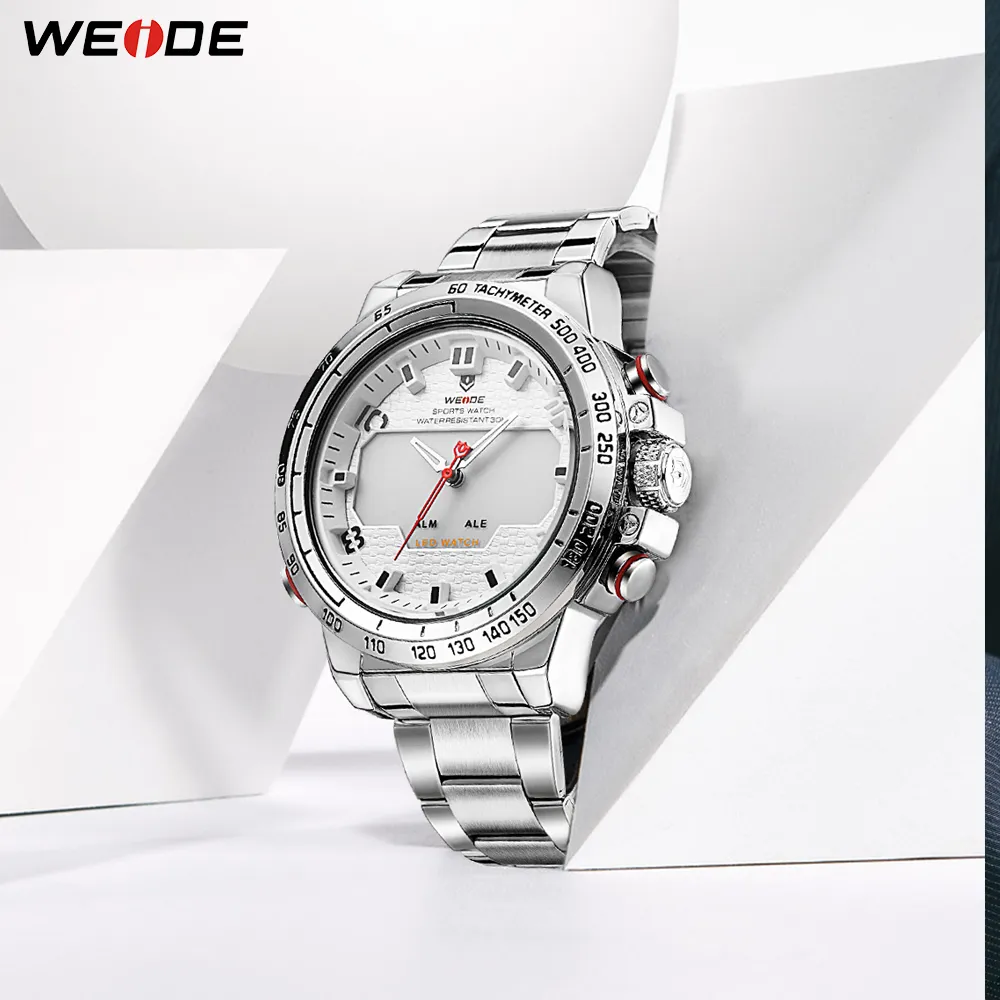 cwp 2021 WEIDE watch Man Sport Back Light LED Display Analog Alarm Auto Date Military Army Stainless Steel Strap Quartz Relogio Ma3243