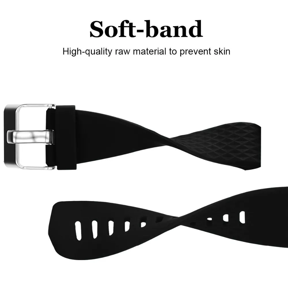 Bracciale cinturino in silicone morbido nero Fitbit Charge 2 cinturini bracciale con cinturino da polso piccolo grande Fitbit Charge 21413181