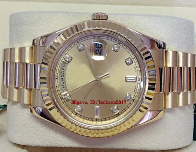 Certificat de boîte d'origine montres pour hommes II 218238 cadran diamant Champagne 41mm asie 2813 mouvement automatique 235Q