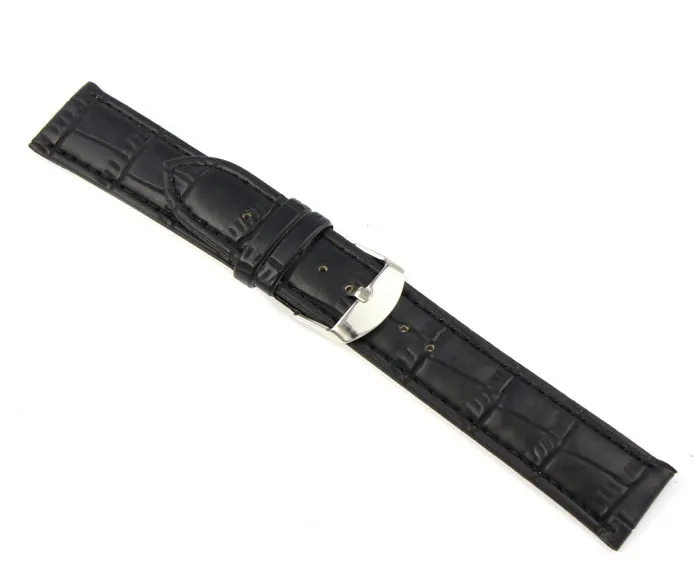 Haute qualité 18mm 20mm 22mm bracelet en cuir véritable boucle en acier bracelet de montre noir marron bandeau 275U