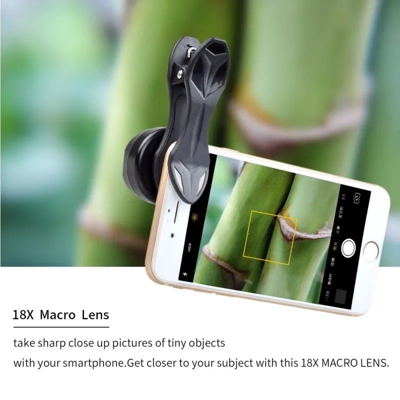 Universal Professional HD Pography 18x Makroobjektiv Handy Externes Objektiv für IPhone X XR XS Max 8 7 Plus Samsung5508740