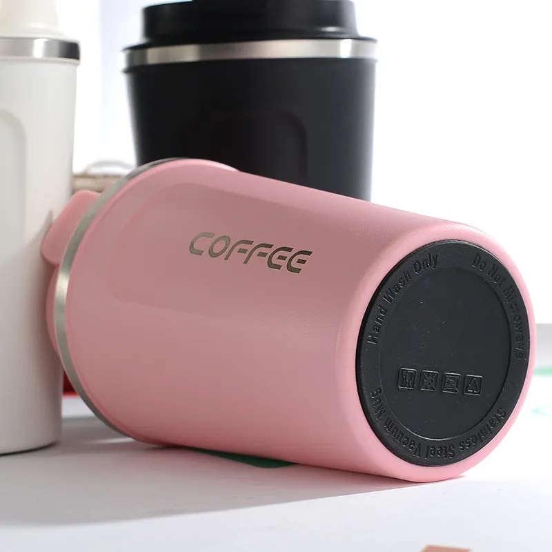 500 ml Tassen personalisierte Reise Roller Doppelwand wiederverwendbare Wasser trinken Edelstahl Kaffeetasse mit Deckel cup304T