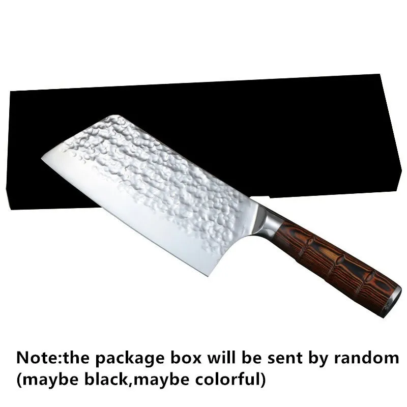 7inch rostfritt stål kök Lnife kock lnife cleaver santoku knivar slaktare lnife med färg trä handtag2711