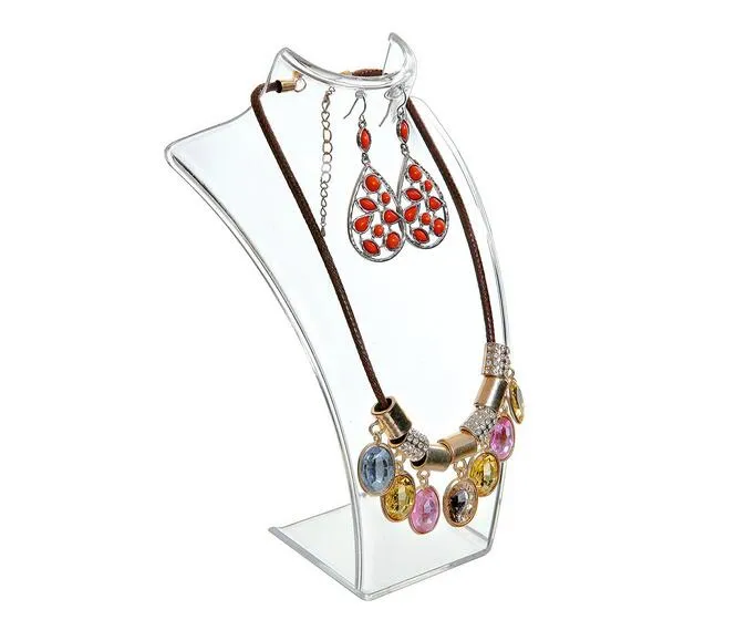 Mannequin en acrylique, présentoir de bijoux, boucles d'oreilles, pendentifs, colliers, modèle, support pour cadeau, de 2 pièces, DS13224A