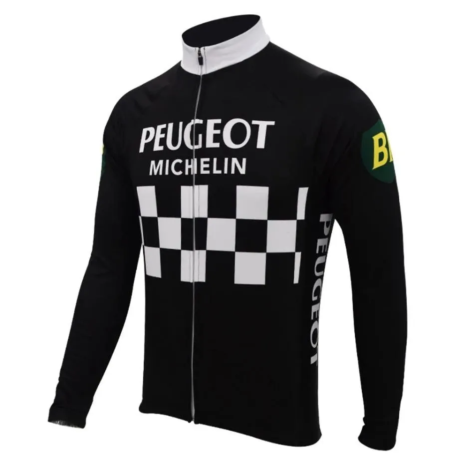 2022 Peugeot hiver thermique polaire cyclisme Jersey vtt vélo vêtements cyclisme chemises longue Ropa Ciclismo Invierno Hombre Maillot205k