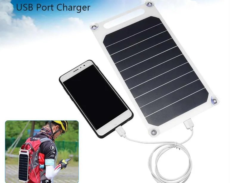 5V 10W DIY Solpanel Slim Light USB Charger Charging Portable Power Bank Pad Universal för telefonbelysning Bil Charger197i