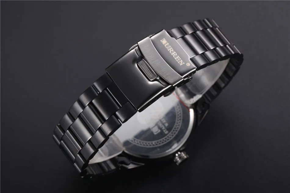 CWP Curren Fashion Men Watches Full Steel Zegarwatch Classic Business Male Clock Casual Military Quartz Calendar Watch ReliOJ260K