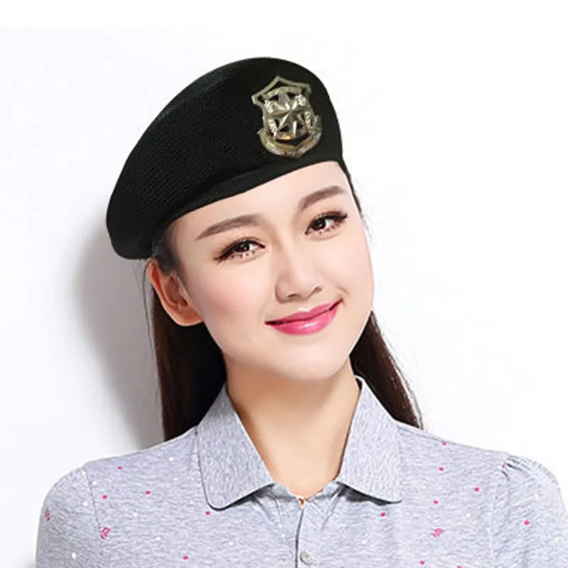 Sommarmän Kvinnor Cotton Grid Beret Sailor Dance Hat Red Black Performance Cap Unisex Breattable Casual Army Caps280m