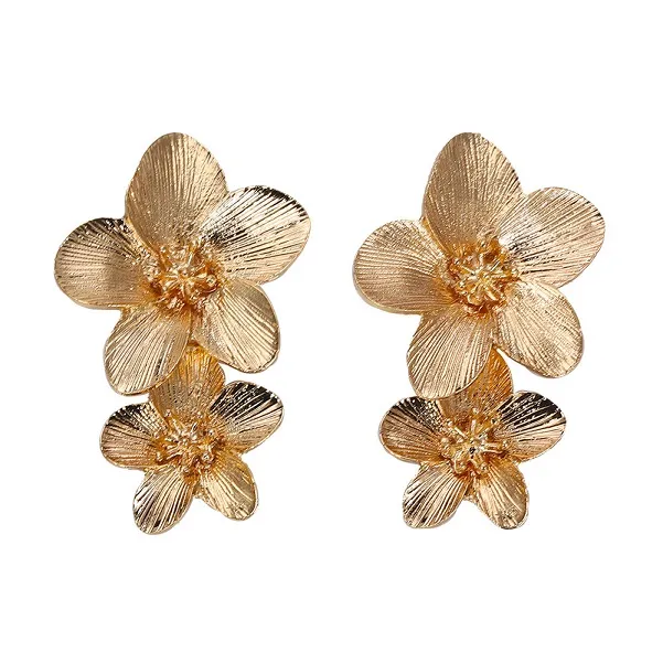 new fashion designer exaggerated vintage geometry diamond colorful rhinestone crystal flower heart pendant stud earrings for women290V