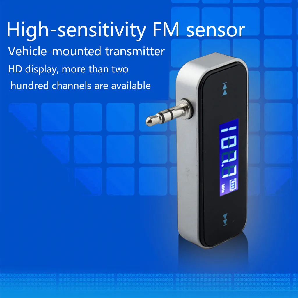 LED Display Frequency Mini 35mm Car FM Sändare Adapter Hand mobiltelefon Audio Music till HighFidelity Stereo YL63825839