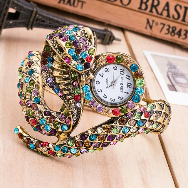 2019 nouveau Style montre en forme de serpent montre de mode Bracelet montre conception Unique femmes robe montres fille Relogio Feminino295i