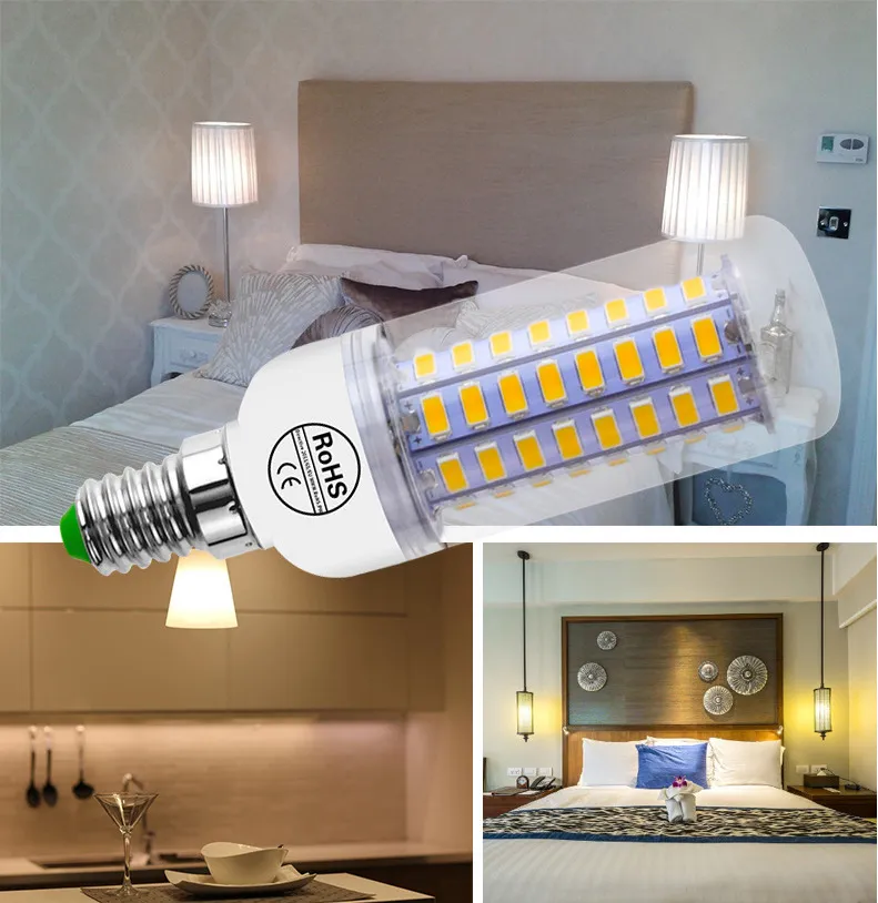 Lâmpada de LED Luz LED 220V LED BULB 48 56 69LEDS LUZ DE MORN SMD 5730 LAMPADA SEM FLICKER LIGHT PARA DECORAÇÃO HOME