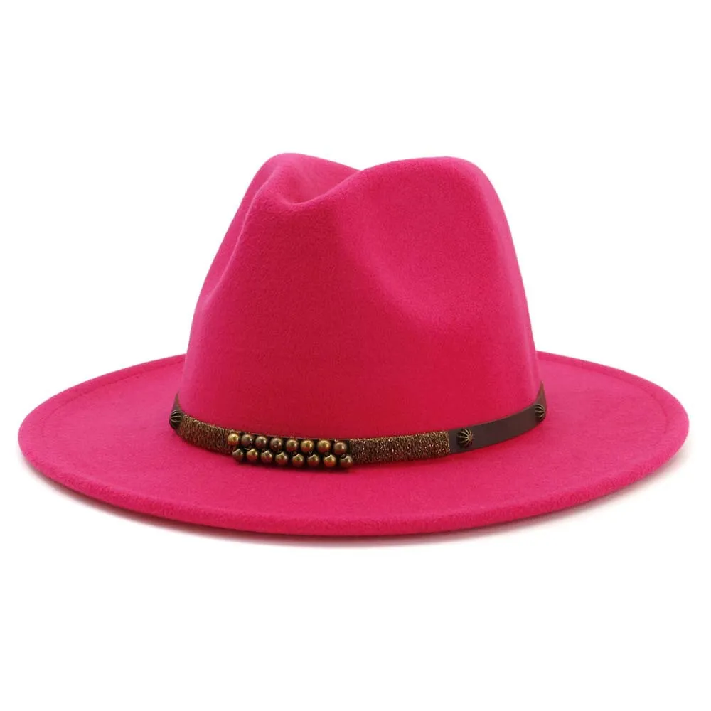 Chapeaux Fedora de Jazz en feutre de laine à large bord pour hommes et femmes, casquette classique britannique Trilby de fête formelle Panama, chapeau souple 299k