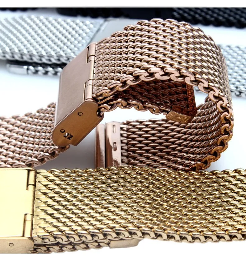 Rostfritt stål Milanese Mesh Watch Band Watchband Wrist Armband Strap 18 20 22 24mm248h