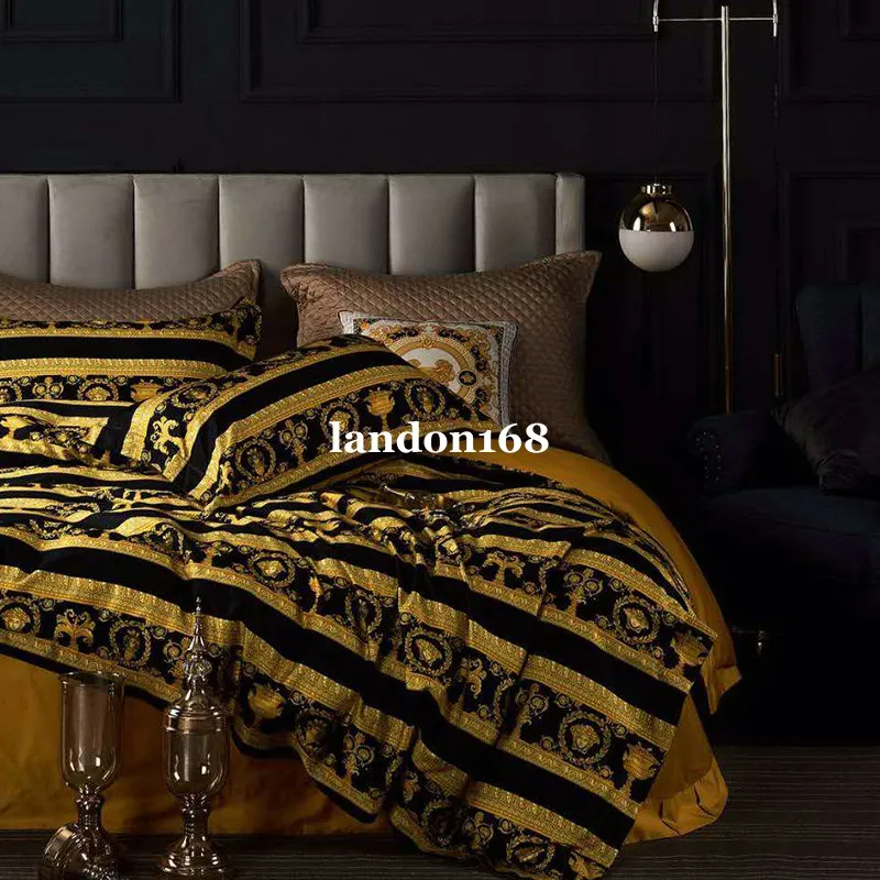 Luxuriöse Bettwäsche-Sets im europäischen Stil, Palast-Stil, 60 langstapelige Baumwollbettwäsche, vierteiliges Set, hochwertige Bettwäsche, 232 g
