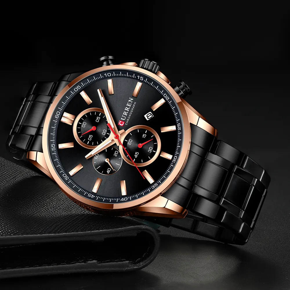 Nouveau CURREN Top marque de luxe hommes montres Auto Date horloge mâle sport montre en acier hommes Quartz montre-bracelet Relogio Masculino192x